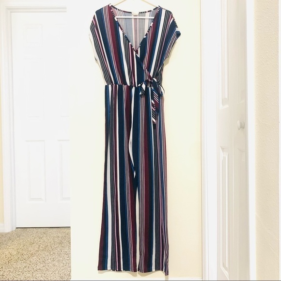 CAUTION TO THE WIND Multi Colored Striped Jumpsuit - Picture 3 of 8